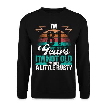 81 Idée d’anniversaire Drôle Je ne suis pas vieux Humour Année - Sweat-shirt Unisexe - noir - Devant - Alina (178cm) & Michal (187cm)