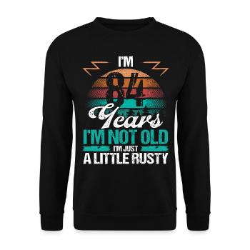 84 Idée d’anniversaire Drôle Je ne suis pas vieux Humour Année - Sweat-shirt Unisexe - noir - Devant - Alina (178cm) & Michal (187cm)