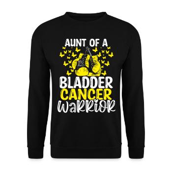 Bladder Cancer Awareness Aunt Nephew Niece - Unisex Sweatshirt - black - Front - Alina (178cm) & Michal (187cm)