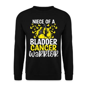 Bladder Cancer Awareness Niece Aunt Uncle - Unisex Sweatshirt - black - Front - Alina (178cm) & Michal (187cm)