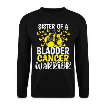 Bladder Cancer Awareness Sister Twins Sibling - Unisex Sweatshirt - black - Front - Alina (178cm) & Michal (187cm)
