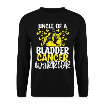 Bladder Cancer Awareness Uncle Nephew Niece - Unisex Sweatshirt - black - Front - Alina (178cm) & Michal (187cm)