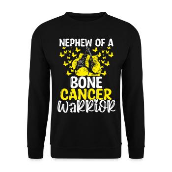 Bone Cancer Awareness Nephew Aunt Uncle - Unisex Sweatshirt - black - Front - Alina (178cm) & Michal (187cm)