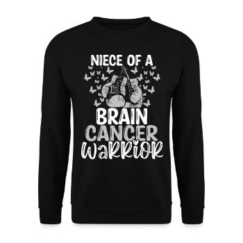 Brain Tumor Awareness Niece Aunt Uncle - Unisex Sweatshirt - black - Front - Alina (178cm) & Michal (187cm)