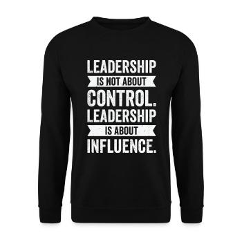 Leadership Wisdom Quotes Leader Inspire Motivator - Unisex Sweatshirt - black - Front - Alina (178cm) & Michal (187cm)