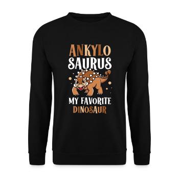 Ankylosaurus My - Unisex Sweatshirt - black - Front - Alina (178cm) & Michal (187cm)