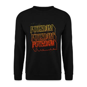 Potsdam Deutschland Stadt Skyline Heimat Schrift - Unisex Pullover - Schwarz - Vorne - Alina (178cm) & Michal (187cm)