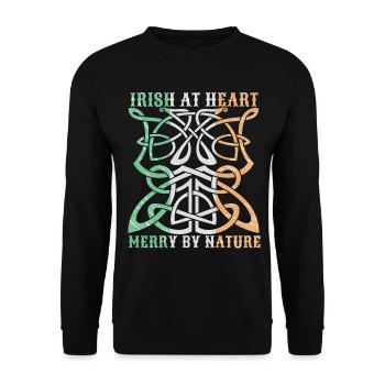Irlande irlandaise ornement celtique drôle de dicton - Sweat-shirt Unisexe - noir - Devant - Alina (178cm) & Michal (187cm)