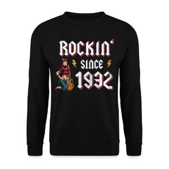 Rockin depuis 1932 Fan de musique rock 90e anniversaire - Sweat-shirt Unisexe - noir - Devant - Alina (178cm) & Michal (187cm)