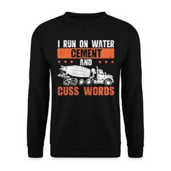 I Run On Water Cement And Cuss Words Betonbauer - Unisex Sweatshirt - black - Front - Alina (178cm) & Michal (187cm)