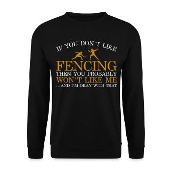 Fencing épée fencing duel gift idea - Unisex Sweatshirt - black - Front - Alina (178cm) & Michal (187cm)