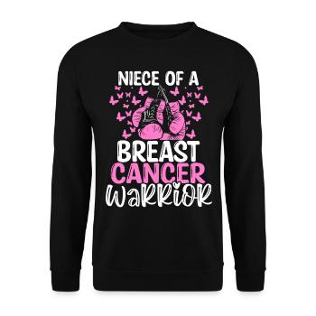 Breast Cancer Awareness Niece Aunt Uncle - Unisex Pullover - Schwarz - Vorne - Alina (178cm) & Michal (187cm)