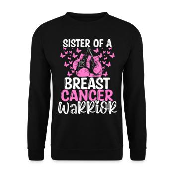 Breast Cancer Awareness Sister Twins Sibling - Unisex Pullover - Schwarz - Vorne - Alina (178cm) & Michal (187cm)