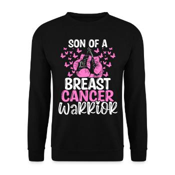 Breast Cancer Awareness Month Ribbon Son - Unisex Pullover - Schwarz - Vorne - Alina (178cm) & Michal (187cm)
