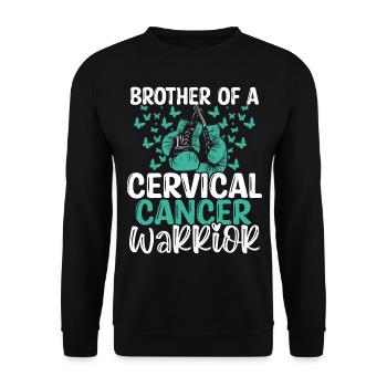 Cervical Cancer Awareness Brother Twins Sibling - Unisex Sweatshirt - black - Front - Alina (178cm) & Michal (187cm)