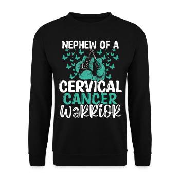 Cervical Cancer Awareness Nephew Aunt Uncle - Unisex Sweatshirt - black - Front - Alina (178cm) & Michal (187cm)