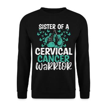 Cervical Cancer Awareness Sister Twins Sibling - Unisex Sweatshirt - black - Front - Alina (178cm) & Michal (187cm)