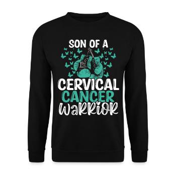 Cervical Cancer Awareness Month Ribbon Son - Unisex Sweatshirt - black - Front - Alina (178cm) & Michal (187cm)