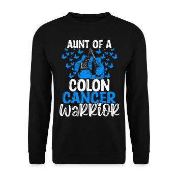 Colon Cancer Awareness Aunt Nephew Niece - Unisex Sweatshirt - black - Front - Alina (178cm) & Michal (187cm)