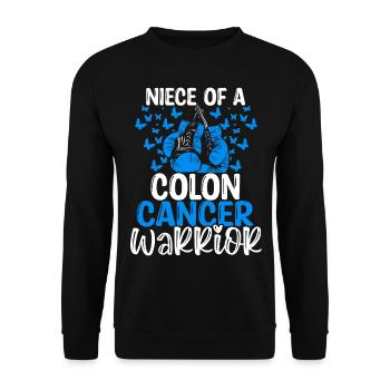 Colon Cancer Awareness Niece Aunt Uncle - Unisex Sweatshirt - black - Front - Alina (178cm) & Michal (187cm)