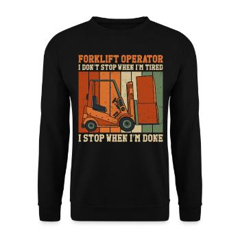 Certified Forklift Truck Operator - Unisex Pullover - Schwarz - Vorne - Alina (178cm) & Michal (187cm)
