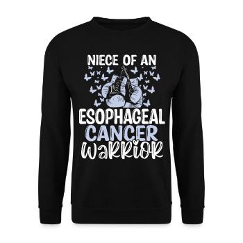 Esophageal Cancer Awareness Niece Aunt Uncle - Unisex Sweatshirt - black - Front - Alina (178cm) & Michal (187cm)