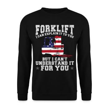 Certified Forklift Truck Operator - Unisex Pullover - Schwarz - Vorne - Alina (178cm) & Michal (187cm)