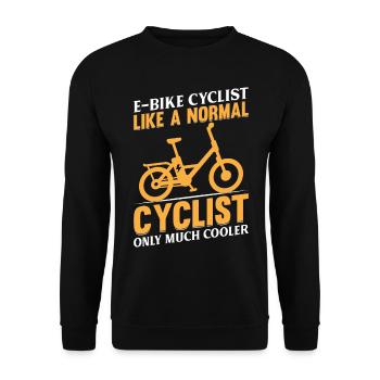 eBike E-bike Cyclist comme un cycliste normal seulement Mu - Sweat-shirt Unisexe - noir - Devant - Alina (178cm) & Michal (187cm)