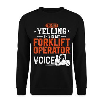 Certified Forklift Truck Operator - Unisex Sweatshirt - black - Front - Alina (178cm) & Michal (187cm)
