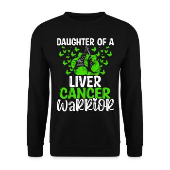 Liver Cancer Awareness Month Daughter - Unisex Pullover - Schwarz - Vorne - Alina (178cm) & Michal (187cm)