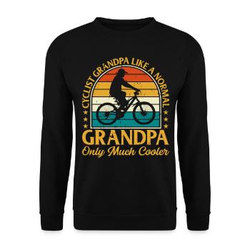 Mountainbike Cycling Grandpa Bicycle - Cyclist Gra - Unisex Pullover - Schwarz - Vorne - Alina (178cm) & Michal (187cm)
