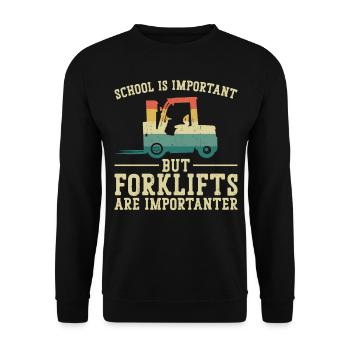 Certified Forklift Truck Operator - Unisex Pullover - Schwarz - Vorne - Alina (178cm) & Michal (187cm)