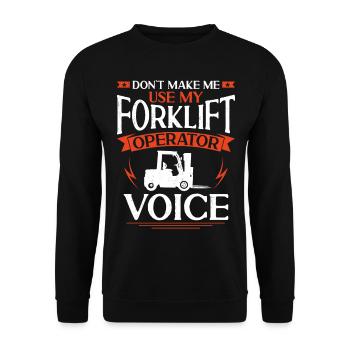 Certified Forklift Truck Operator - Unisex Pullover - Schwarz - Vorne - Alina (178cm) & Michal (187cm)