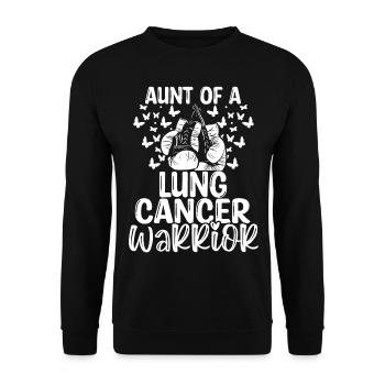Lung Cancer Awareness Aunt Nephew Niece - Unisex Pullover - Schwarz - Vorne - Alina (178cm) & Michal (187cm)