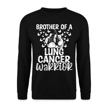 Lung Cancer Awareness Brother Twins Sibling - Unisex Pullover - Schwarz - Vorne - Alina (178cm) & Michal (187cm)