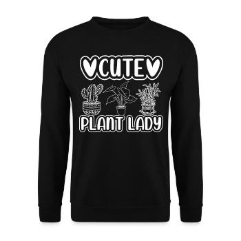 Cute Plant Lady Plant Garden Plant Lover Gardening - Unisex Sweatshirt - black - Front - Alina (178cm) & Michal (187cm)