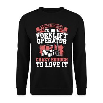 Certified Forklift Truck Operator - Unisex Pullover - Schwarz - Vorne - Alina (178cm) & Michal (187cm)