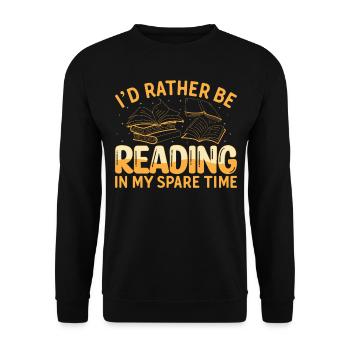 I'd Rather Be Reading In My Spare Time - Reading B - Unisex Sweatshirt - black - Front - Alina (178cm) & Michal (187cm)