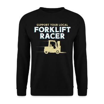 Certified Forklift Truck Operator - Unisex Pullover - Schwarz - Vorne - Alina (178cm) & Michal (187cm)