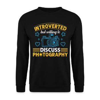 Photography Camera Photographer Funny Photography - Unisex Sweatshirt - black - Front - Alina (178cm) & Michal (187cm)