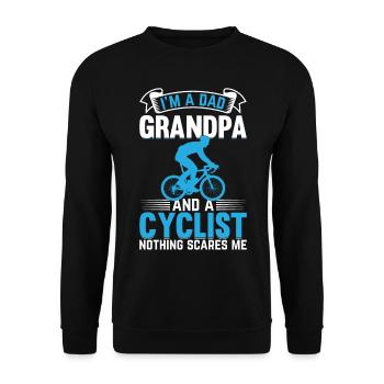 I'm A Dad Grandpa And Cyclist Nothing Scares Me - - Unisex Pullover - Schwarz - Vorne - Alina (178cm) & Michal (187cm)