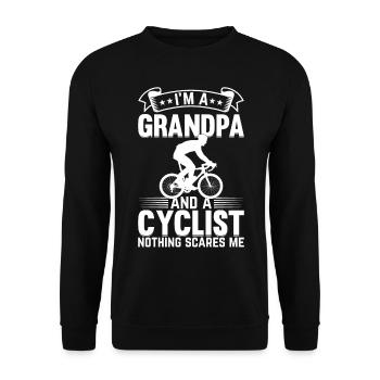 I'm A Grandpa And Cyclist Nothing Scares - Cyclist - Unisex Pullover - Schwarz - Vorne - Alina (178cm) & Michal (187cm)