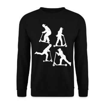 Scooter Tricks Stunt Scooter Stunts Boys Scooter - Unisex Pullover - Schwarz - Vorne - Alina (178cm) & Michal (187cm)