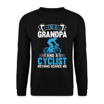 I'm A Grandpa And Cyclist Nothing Scares - Race Bi - Unisex Pullover - Schwarz - Vorne - Alina (178cm) & Michal (187cm)
