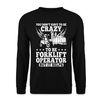 Certified Forklift Truck Operator - Unisex Sweatshirt - black - Front - Alina (178cm) & Michal (187cm)