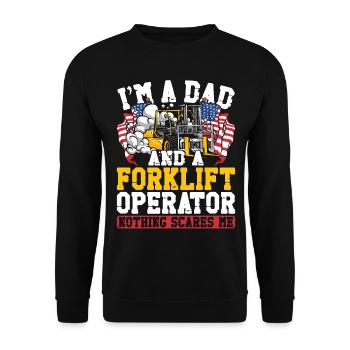 Certified Forklift Truck Operator - Unisex Sweatshirt - black - Front - Alina (178cm) & Michal (187cm)