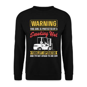 Certified Forklift Truck Operator - Unisex Sweatshirt - black - Front - Alina (178cm) & Michal (187cm)