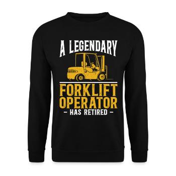 Certified Forklift Truck Operator - Unisex Pullover - Schwarz - Vorne - Alina (178cm) & Michal (187cm)