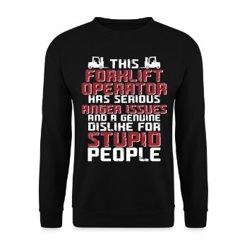 Certified Forklift Truck Operator - Unisex Pullover - Schwarz - Vorne - Alina (178cm) & Michal (187cm)