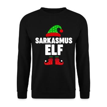 Weinachten Weihnachtself Sarkasmus Elf Elfen - Unisex Pullover - Schwarz - Vorne - Alina (178cm) & Michal (187cm)